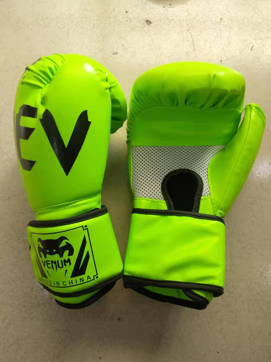 fluorescent green child boxing gloves
